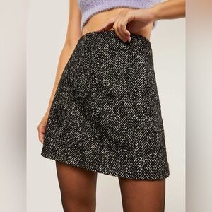 H&M Tweed Gray Herringbone mini skirt